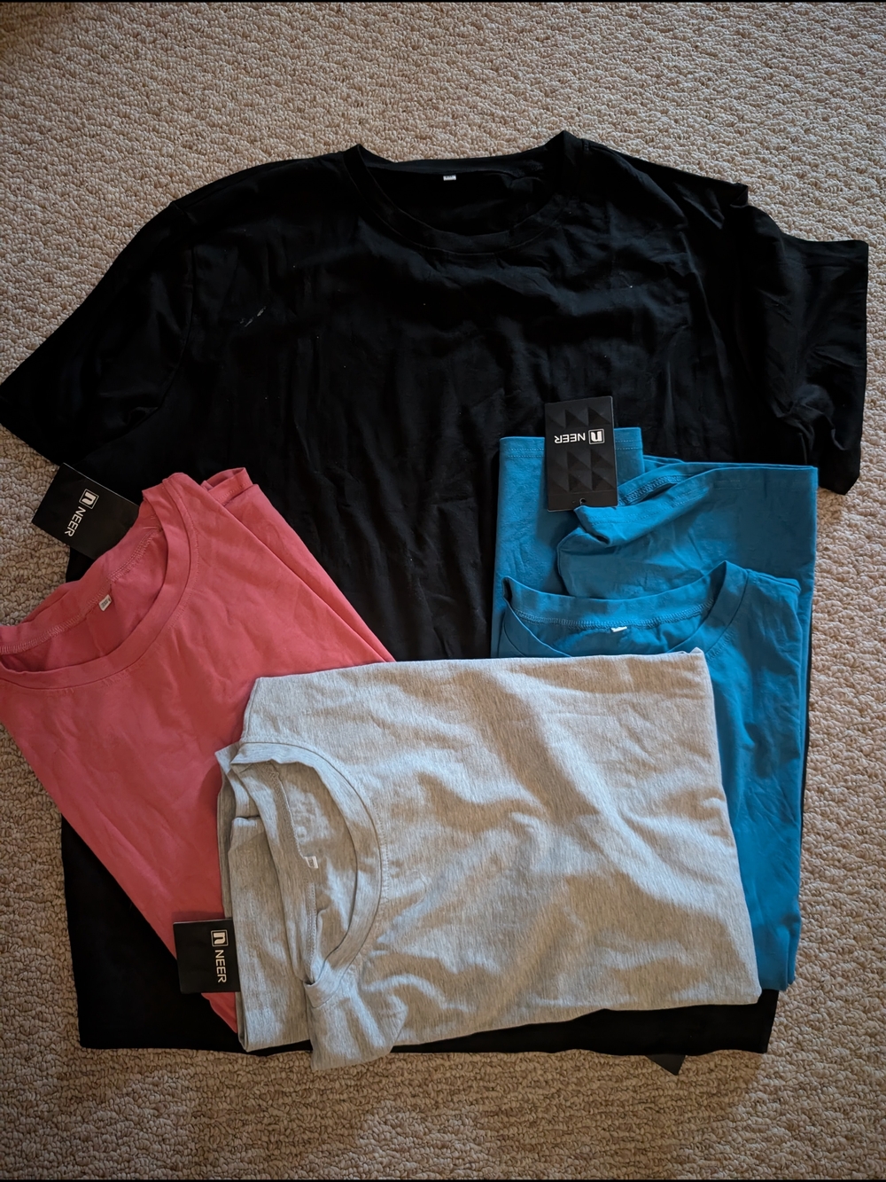 N/A Casual Short Sleeve Tee - Black, Pink, Gray, Blue
